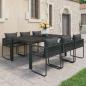 Preview: ARDEBO.de - 7-tlg. Garten-Essgruppe PVC Rattan Schwarz