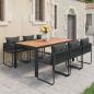 Preview: ARDEBO.de - 7-tlg. Garten-Essgruppe PVC Rattan Schwarz und Braun