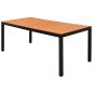 Preview: 7-tlg. Garten-Essgruppe PVC Rattan Schwarz und Braun