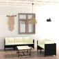 Preview: ARDEBO.de - 6-tlg. Garten-Lounge-Set mit Kissen Poly Rattan Schwarz