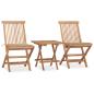 Preview: ARDEBO.de - 3-tlg. Garten-Essgruppe mit Kissen Klappbar Massivholz Teak