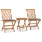 Preview: ARDEBO.de - 3-tlg. Garten-Essgruppe mit Kissen Klappbar Massivholz Teak