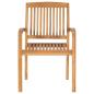Preview: Gartenstühle 2 Stk. mit Weinroten Kissen Massivholz Teak
