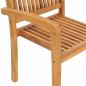 Preview: Gartenstühle 2 Stk. mit Weinroten Kissen Massivholz Teak