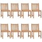 Preview: Gartenstühle 8 Stk. mit Kissen Massivholz Teak