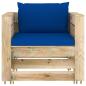 Preview: 2-tlg. Garten-Lounge-Set mit Kissen Grün Imprägniertes Holz