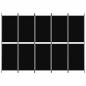 Preview: 5-tlg. Paravent Schwarz 250x180 cm Stoff