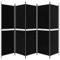 Preview: 5-tlg. Paravent Schwarz 250x180 cm Stoff