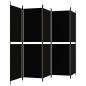 Preview: 5-tlg. Paravent Schwarz 250x180 cm Stoff