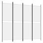 Preview: 4-tlg. Paravent Weiß 200x180 cm Stoff