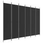 Preview: 6-tlg. Paravent Schwarz 300x220 cm Stoff