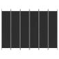 Preview: 6-tlg. Paravent Schwarz 300x220 cm Stoff