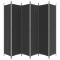 Preview: 6-tlg. Paravent Schwarz 300x220 cm Stoff