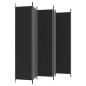 Preview: 6-tlg. Paravent Schwarz 300x220 cm Stoff