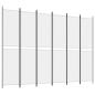 Preview: 6-tlg. Paravent Weiß 300x220 cm Stoff