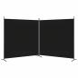Preview: 2-tlg. Paravent Schwarz 348x180 cm Stoff