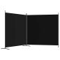 Preview: 2-tlg. Paravent Schwarz 348x180 cm Stoff
