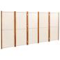 Preview: 5-tlg. Raumteiler Cremeweiß 350x180 cm