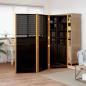 Preview: ARDEBO.de - 3-tlg. Raumteiler Schwarz 210x180 cm