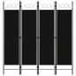 Preview: ARDEBO.de - 4-tlg. Raumteiler Schwarz 160 x 180 cm
