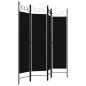 Preview: 4-tlg. Raumteiler Schwarz 160 x 180 cm