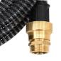 Preview: Saugschlauch mit Messing-Anschlüssen Schwarz 1,1" 10 m PVC