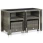 Preview: 5-tlg. Garten-Essgruppe mit Auflagen Poly Rattan Grau