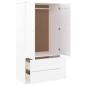 Preview: Kleiderschrank ALTA Weiß 90x55x170 cm Massivholz Kiefer