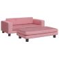 Preview: Hundebett mit Verlängerung Rosa 100x50x30 cm Samt