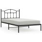 Preview: Bettgestell mit Kopfteil Metall Schwarz 107x203 cm