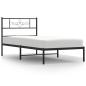 Preview: Bettgestell mit Kopfteil Metall Schwarz 90x200 cm