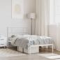 Preview: ARDEBO.de - Metallbett ohne Matratze mit Kopfteil Weiß 75x190 cm