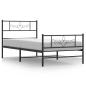 Preview: Bettgestell mit Kopf- und Fußteil Metall Schwarz 80x200 cm