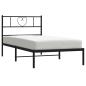 Preview: Bettgestell mit Kopfteil Metall Schwarz 80x200 cm
