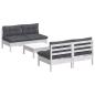 Preview: 5-tlg. Garten-Lounge-Set mit Anthrazit Kissen Kiefernholz