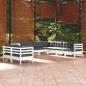 Preview: ARDEBO.de - 9-tlg. Garten-Lounge-Set mit Kissen Weiß Massivholz Kiefer