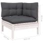 Preview: 9-tlg. Garten-Lounge-Set mit Kissen Weiß Massivholz Kiefer