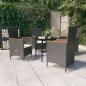 Preview: ARDEBO.de - 5-tlg. Garten-Essgruppe mit Kissen Schwarz