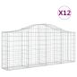 Preview: Gabionen mit Hochbogen 12 Stk. 200x30x80/100cm Verzinktes Eisen