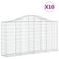 Preview: Gabionen mit Hochbogen 10Stk. 200x30x100/120cm Verzinktes Eisen