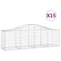 Preview: Gabionen mit Hochbogen 15 Stk. 200x50x60/80 cm Verzinktes Eisen