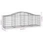Preview: Gabionen mit Hochbogen 20 Stk. 200x50x60/80 cm Verzinktes Eisen