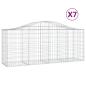 Preview: Gabionen mit Hochbogen 7 Stk. 200x50x80/100 cm Verzinktes Eisen