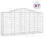 Preview: Gabionen mit Hochbogen 7 Stk. 200x50x100/120cm Verzinktes Eisen