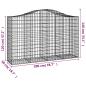 Preview: Gabionen mit Hochbogen 5 Stk. 200x50x120/140cm Verzinktes Eisen