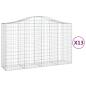 Preview: Gabionen mit Hochbogen 13Stk. 200x50x120/140cm Verzinktes Eisen