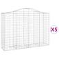 Preview: Gabionen mit Hochbogen 5 Stk. 200x50x140/160cm Verzinktes Eisen