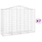 Preview: Gabionen mit Hochbogen 7 Stk. 200x50x140/160cm Verzinktes Eisen