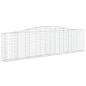 Preview: Gabionen mit Hochbogen 3 Stk. 400x30x100/120cm Verzinktes Eisen