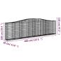 Preview: Gabionen mit Hochbogen 9 Stk. 400x30x100/120cm Verzinktes Eisen